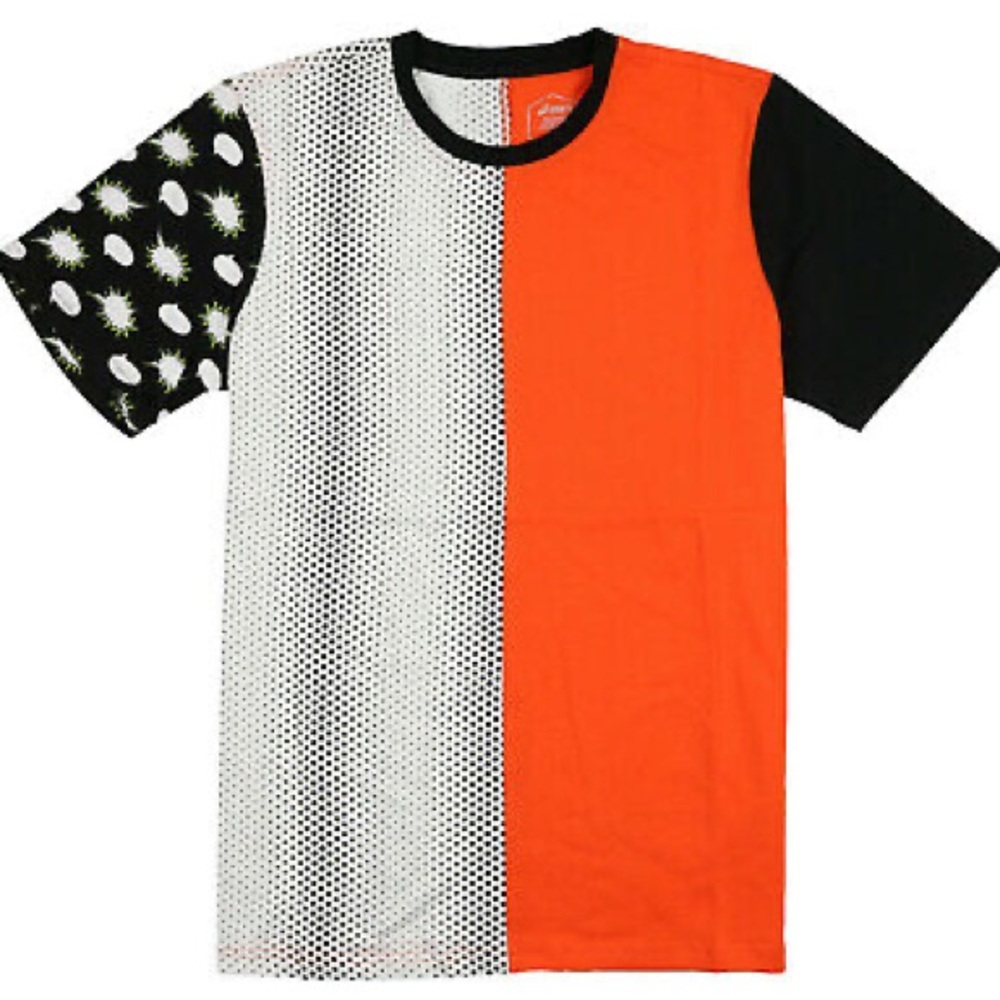 NWT Men’s ASICS Tiger Happy Chaos Split T-Shirt Sz XXL Orange Tokyo Japan Kayano
